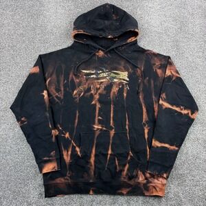 Sitka Hoodie Mens XL Black Bleach Dye Hunting Pullover Sweatshirt Heavyweight